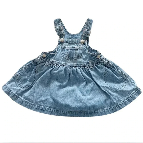 Vintage Other - Vintage Baby Gap Denim Jumper Overall Dress Size 6-12 Months